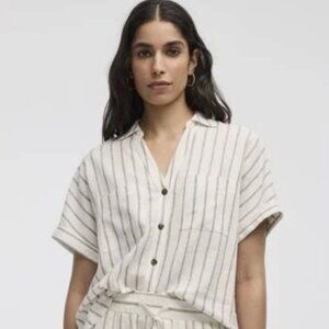 Reitmans Linen Short Sleeve Button Up